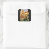 Italiaanse reisposter Palermo Sicilië 1920 ENIT Vierkante Sticker (Tas)