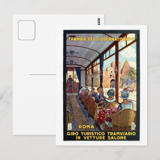  Italiaanse reisposter Rome 1920 Briefkaart (Voorkant / Achterkant)