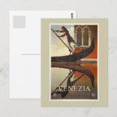  Italiaanse reisposter Venetië gondola Briefkaart (Voorkant / Achterkant)