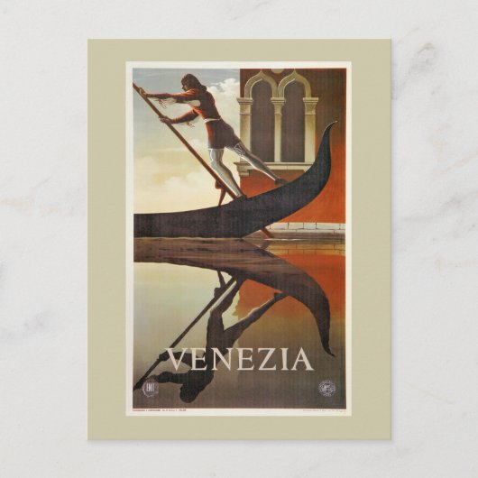  Italiaanse reisposter Venetië gondola Briefkaart (Voorkant)