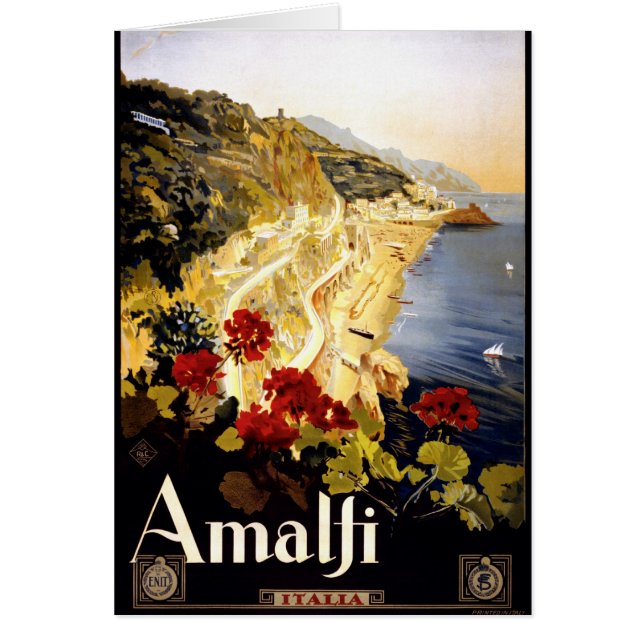 Italiaanse reisposter voor de kust van Amalfi 1910 (Voorkant)