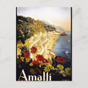 Italiaanse reisposter voor de kust van Amalfi 1910 Briefkaart
