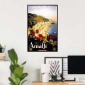 Italiaanse reisposter voor de kust van Amalfi 1910 Poster (Thuiskantoor)