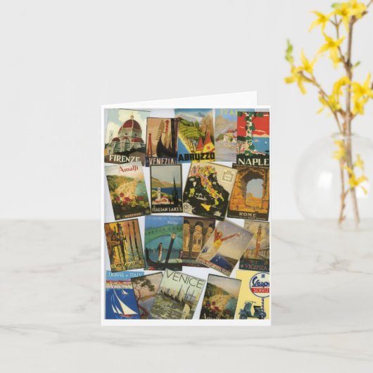  Italiaanse reisposters Collage Kaart (Gele Bloem)