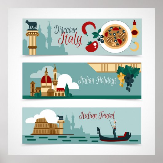 Italiaanse reizen poster (Voorkant)