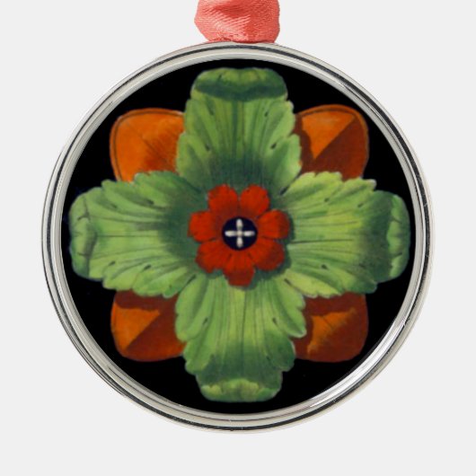 Italiaanse renaissance architecturale rozet nr. 4 metalen ornament (Voorkant)