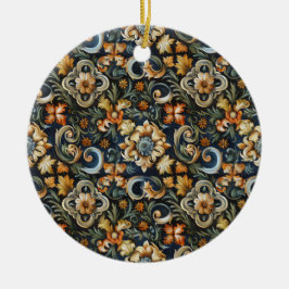 Italiaanse renaissance in het blauw keramisch ornament