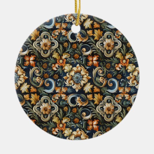 Italiaanse renaissance in het blauw keramisch ornament (Voorkant)