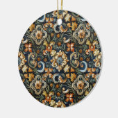 Italiaanse renaissance in het blauw keramisch ornament (Links)