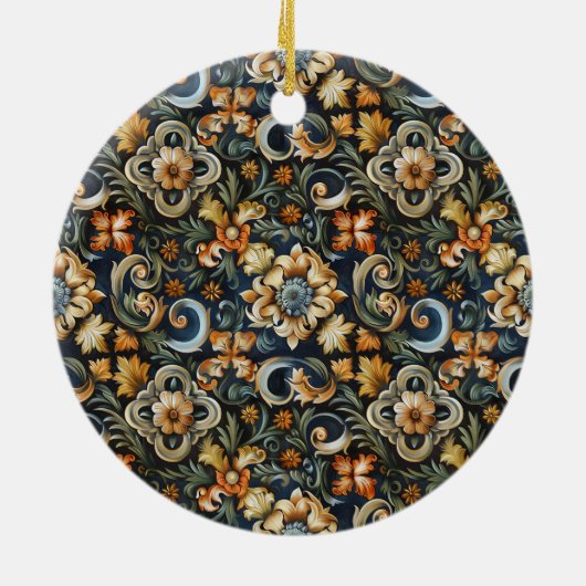 Italiaanse renaissance in het blauw keramisch ornament (Achterkant)