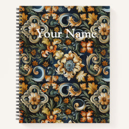 Italiaanse renaissance in het blauw notitieboek