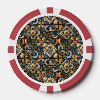 Italiaanse renaissance in het blauw poker chips