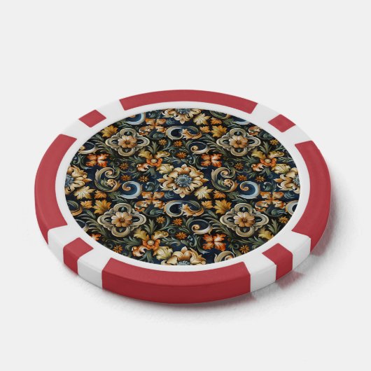 Italiaanse renaissance in het blauw poker chips (Enkel)