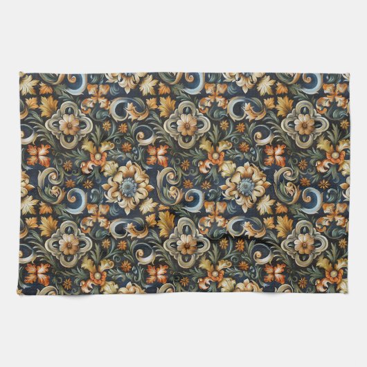 Italiaanse renaissance in het blauw theedoek (Horizontaal)