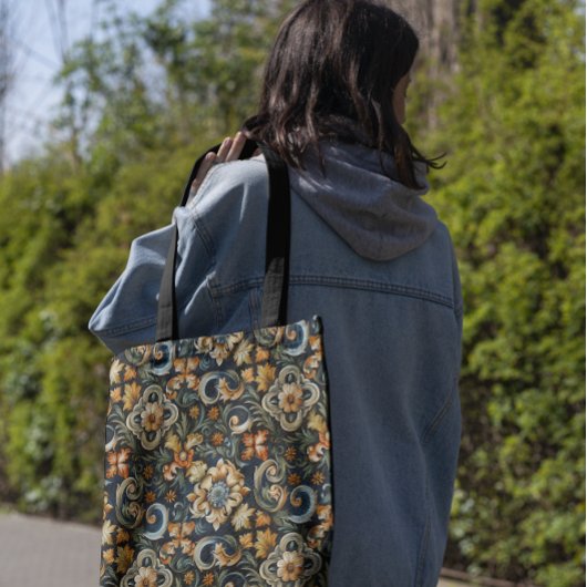 Italiaanse renaissance in het blauw tote bag