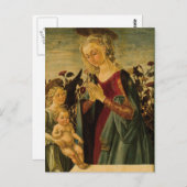 Italiaanse Renaissance Madonna, Kind en Engel Briefkaart (Voorkant / Achterkant)