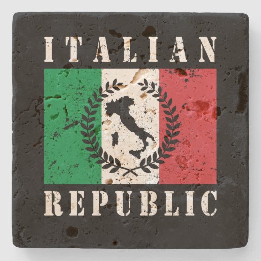 Italiaanse Republiek Stenen Onderzetter (Voorkant)