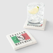Italiaanse Republiek Stenen Onderzetter (Zijkant)