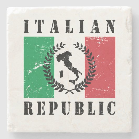 Italiaanse Republiek Stenen Onderzetter (Voorkant)