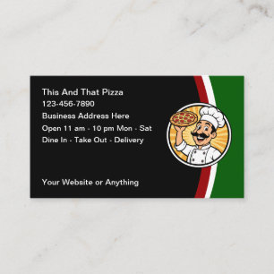 Italiaanse restaurant- en pizzatent visitekaarten visitekaartje
