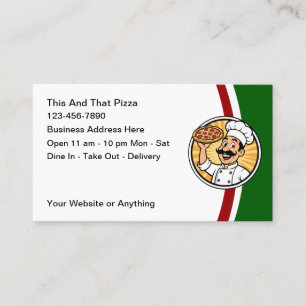 Italiaanse restaurant- en pizzatent visitekaarten visitekaartje