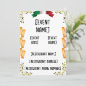 Italiaanse restaurantevenementen en inauguratie-in kaart (Staand voorkant)