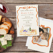 Italiaanse retro grillige leuke hand getekend boog kaart