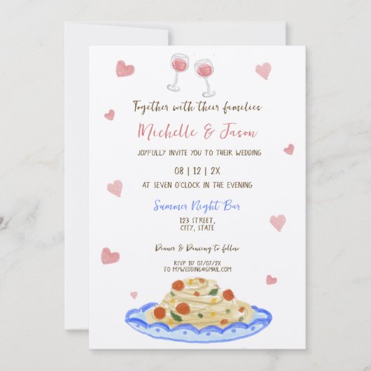 Italiaanse retro grillige plezier hand getrokken p kaart (Voorkant)