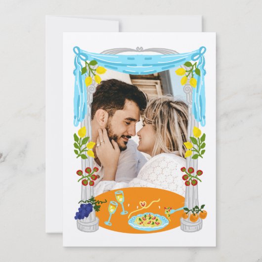 Italiaanse Retro Whimsical Fun Hand getrokken Lemo Kaart (Achterkant)