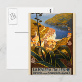 Italiaanse Riviera Europe Italië Reisposter Briefkaart (Voorkant / Achterkant)