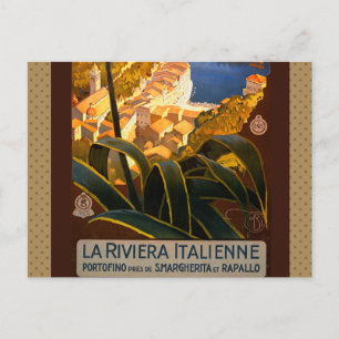 Italiaanse Riviera Europe Italië Reisposter Briefkaart