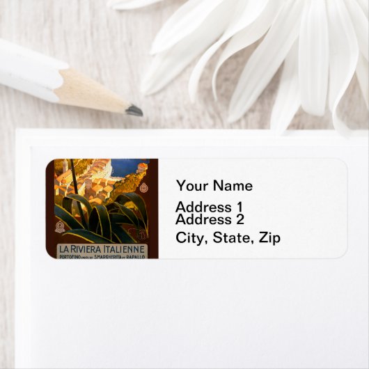 Italiaanse Riviera Europe Italië Reisposter Etiket (Insitu)