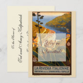 Italiaanse Riviera Europe Italië Reisposter Kaart (Voorkant / Achterkant)