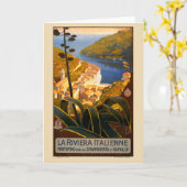 Italiaanse Riviera Europe Italië Reisposter Kaart (Gele Bloem)