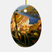Italiaanse Riviera Europe Italië Reisposter Keramisch Ornament (Voorkant)