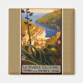 Italiaanse Riviera Europe Italië Reisposter Magneet (Voorkant)