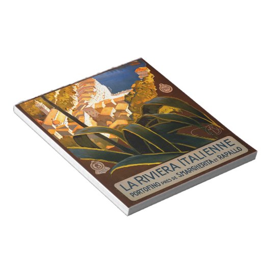 Italiaanse Riviera Europe Italië Reisposter Notitieblok (Schuin)