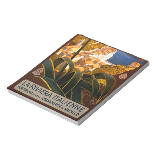 Italiaanse Riviera Europe Italië Reisposter Notitieblok (Linkerzijde)
