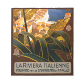 Italiaanse Riviera Europe Italië Reisposter Notitieblok (Voorkant)