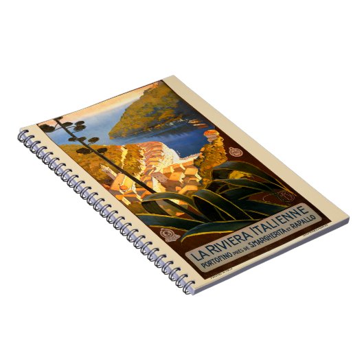 Italiaanse Riviera Europe Italië Reisposter Notitieboek (Rechterzijde)