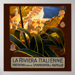 Italiaanse Riviera Europe Italië Reisposter Poster