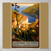 Italiaanse Riviera Europe Italië Reisposter Poster (Voorkant)