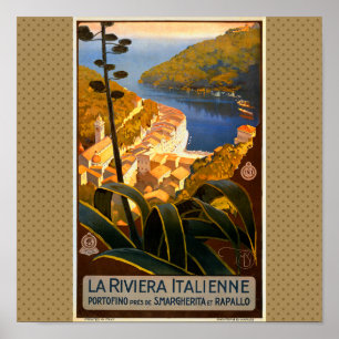 Italiaanse Riviera Europe Italië Reisposter Poster