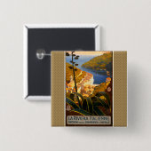 Italiaanse Riviera Europe Italië Reisposter Vierkante Button 5,1 Cm (Voorkant /achterkant)