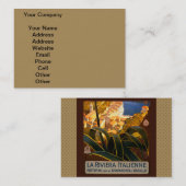 Italiaanse Riviera Europe Italië Reisposter Visitekaartje (Voorkant / Achterkant)