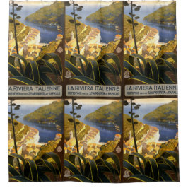Italiaanse Riviera Vintage Reizen douchegordijn