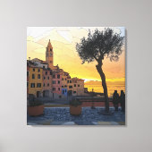 Italiaanse Rivièra Zonsondergang Kunst - Canvaspri Canvas Afdruk (Voorkant)
