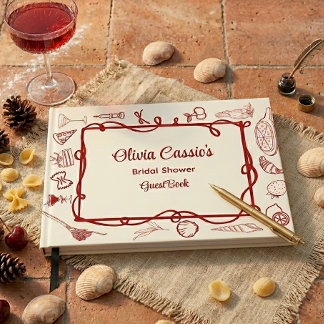 Italiaanse Rode Crème Doodle Ciao Bella Bruidsdouc Gastenboek