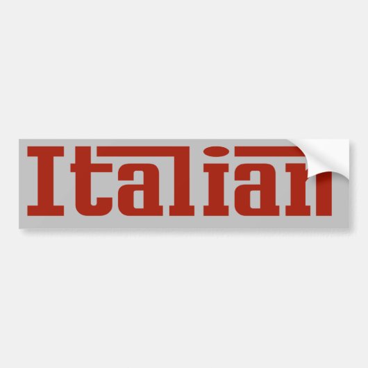 Italiaanse rode en grijze Bumpersticker (Voorkant)