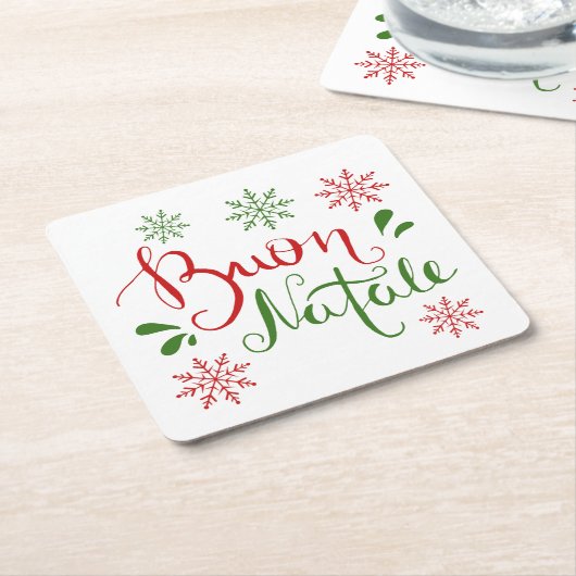 Italiaanse rode kerst kartonnen onderzetters (Schuin)